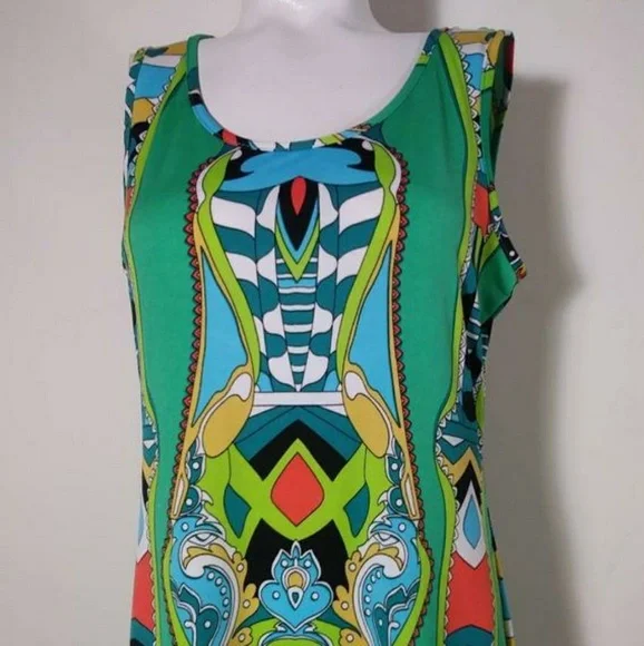 Vintage Pucci Print inspo Style 90s psychedelic mod Bold dress - Picture 2 of 8